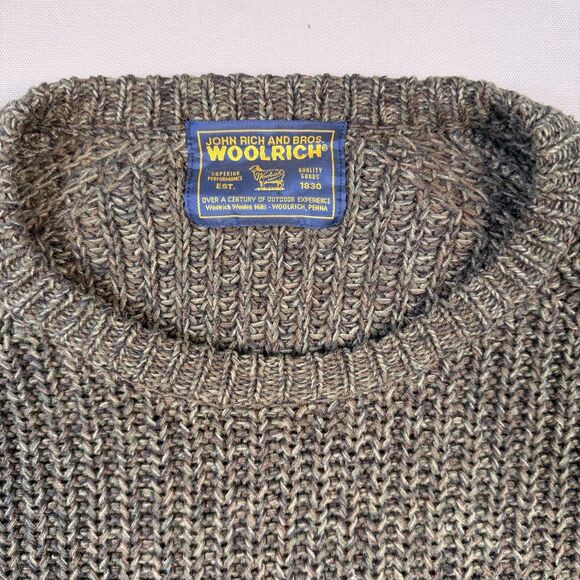 Vintage Woolrich Sweater Mens XXL Brown Rugged Outdoor Ramie/Cotton Hong Kong - Picture 2 of 5